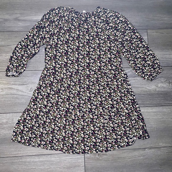 EUC Caralyn Mirand The Drop Ruffle-Neck Tiered Mini Dress, Black Floral Print - Picture 11 of 11